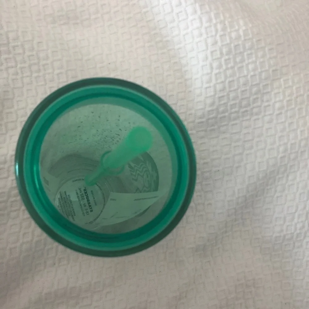 Starbuck Clear Speckle Snow Mint Glass Tumbler